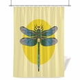 thumbnail image 1 of Retro Dragonfly Shower Curtain, 48" x 72", Inset Yellow Circles Modern Abstract Simple Waterproof Bathroom Curtain Washable Shower Curtain Set with 12 Hooks, 1 of 8