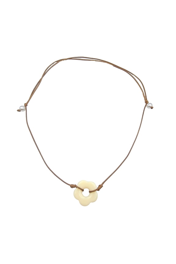 Retro Drawing Rope Hollow Acrylic Big Flower Necklace Female Hip-hop Cold Wind Long Sweater Neck Chain