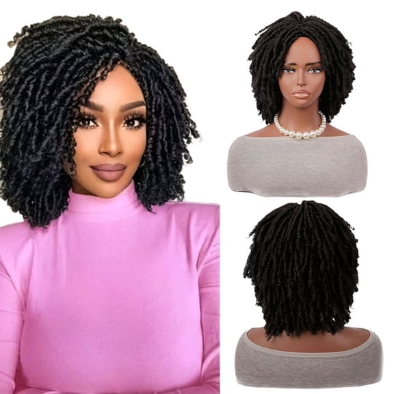 Retro Dreadlocked Short Curly Hair Wig for Women Twisted Braids Style for Cosplay, Festivals & Daily Wear