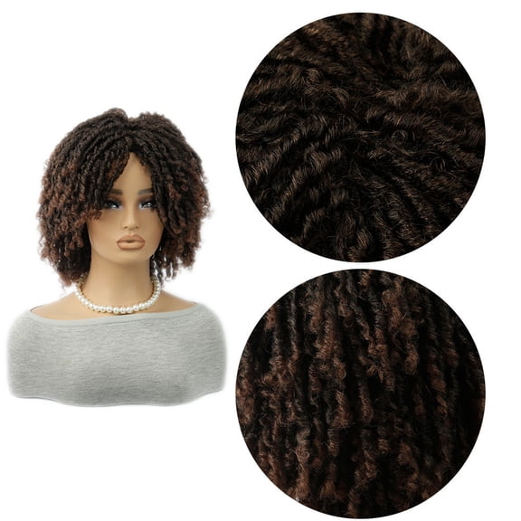 Retro Dreadlocked Short Curly Hair Wig for Women Twisted Braids Style for Cosplay, Festivals & Daily Wear