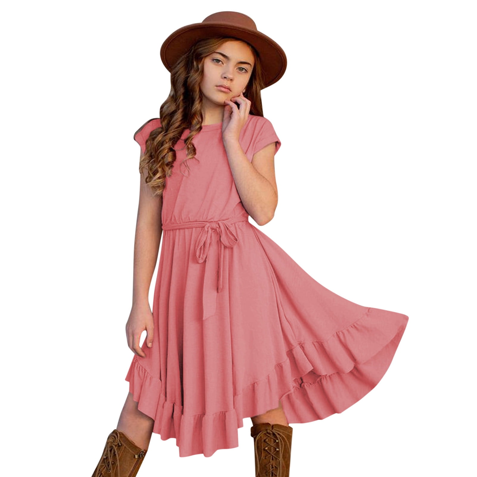 Fashion Dream Girls Stripe Ruffle Hem Dress(Blue_3-4 Year) : Amazon.in:  Clothing & Accessories