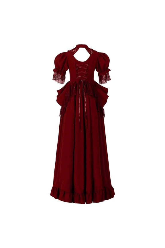 Retro Dresses for Women, Performance Dress, Vintage Evening Dress with Short Sleeve, Soft Polyester Matte Fabric for Dance and Party