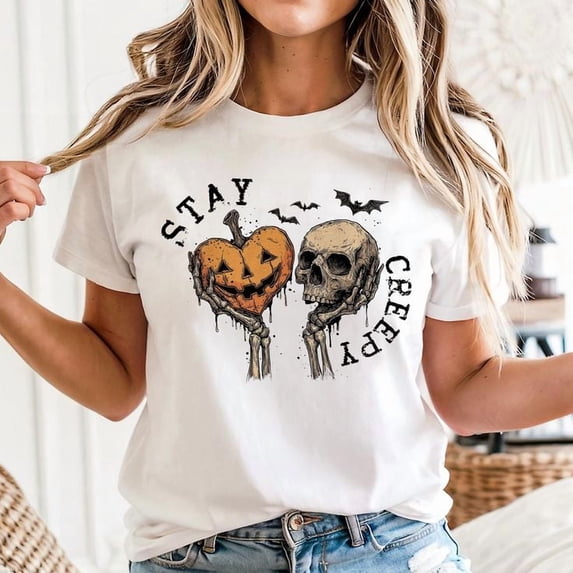 Retro Dripping Heart Halloween, Stay Creepy Unisex T-Shirt, Sizes S-5XL - Gategoo