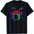 thumbnail image 1 of Retro Drum Instrument T Shirt Unique 80s Drumming Gift, 1 of 5