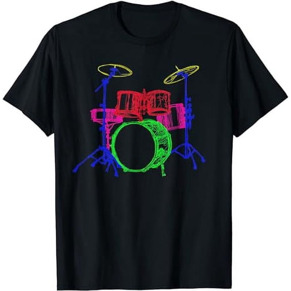 Retro Drum Instrument T Shirt Unique 80s Drumming Gift