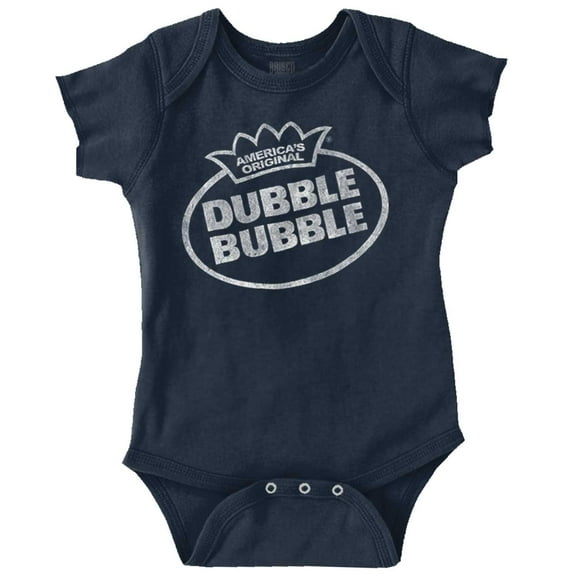 Retro Dubble Bubble Vintage Classic Logo Romper Boys or Girls Infant Baby Brisco Brands 18M