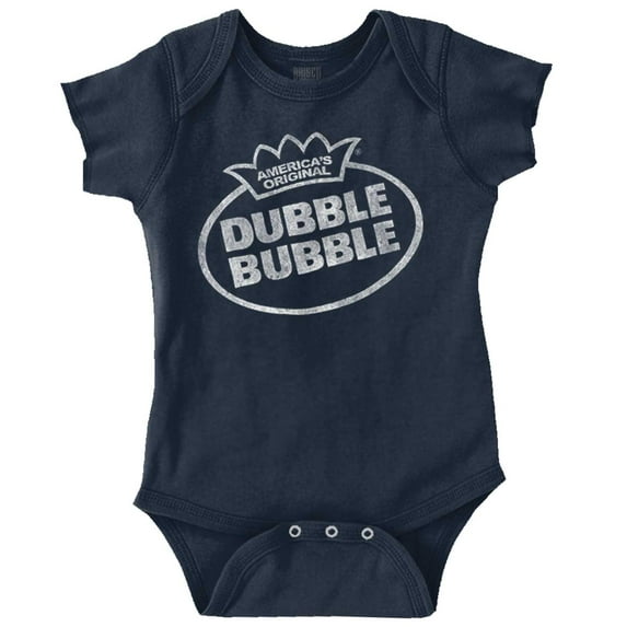 Retro Dubble Bubble Vintage Classic Logo Romper Boys or Girls Infant Baby Brisco Brands NB