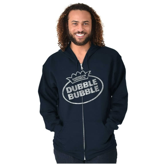 Retro Dubble Bubble Vintage Classic Logo Zip Up Hoodie Men's Women's Brisco Brands S