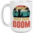 thumbnail image 1 of Retro Duck Duck Boom, Hunter or Hunting Enthusiast, White 15oz Ceramic Mug, 1 of 5