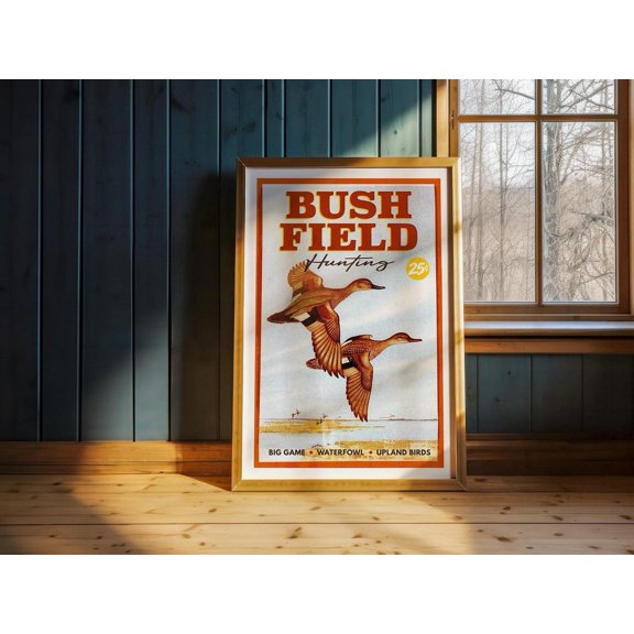 Retro Duck Hunter Hunting Waterfowl Artwork, Unframed Paper Poster 8x10in