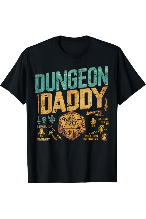 Retro Dungeon Daddy For Father, T-Shirt