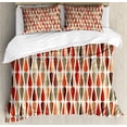thumbnail image 1 of Retro Duvet Cover Set, Sixties and Seventies Style Geometric Round Shaped Repeated Symmetric Design, Decorative 3 Piece Bedding Set with 2 Pillow Shams, Queen Size, Multicolor, by Ambesonne, 1 of 3