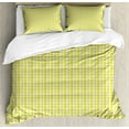 thumbnail image 1 of Retro Duvet Cover Set, Vertical Stripes with Polka Dots and Circles Geometric Symmetric Pattern, Decorative 3 Piece Bedding Set with 2 Pillow Shams, Calking Size, Avocado Green Cream, by Ambesonne, 1 of 3