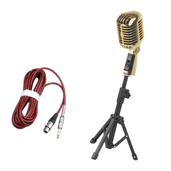 Retro Dynamic Vocal Microphone Multifunctional Mic With Wide Frequency Response For Musical Instrument