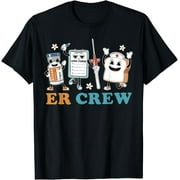 Retro ER Crew Emergency Room Funny ER ED Nurse Tech T-Shirt Graphic & Letter Print T-Shirt