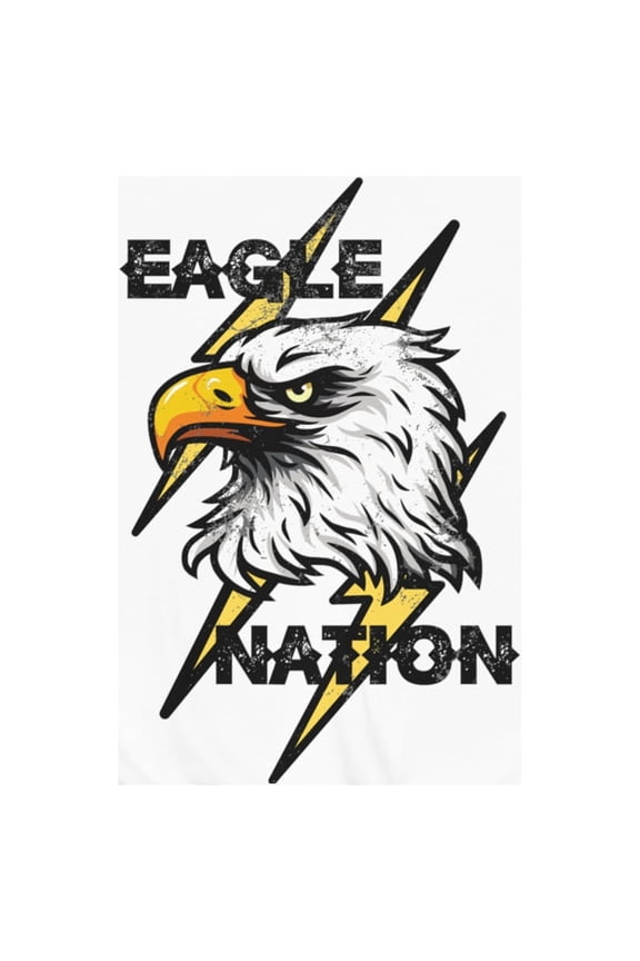 Retro Eagle Mascot Sweatshirt, Eagle Nation School Spirit Mom Pullover White 2XL