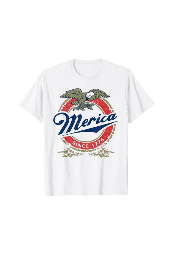 Retro Eagle Merica T-Shirt for 4th of July Celebration, Funny USA Patriotic Design