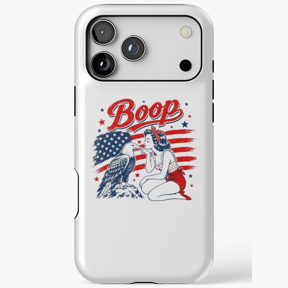Retro Eagle Pin Up Girl Patriotic for iPhone Case 11 through 17 Pro Max