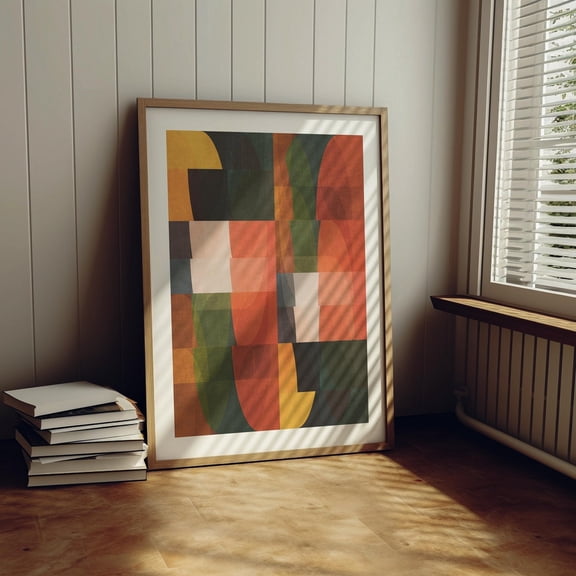 Retro Earth Tones Modern Geometric Home Wall Decor