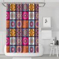 thumbnail image 1 of Retro Earthy Boho Curtain 72x72 Inches Quick-Dry Bathroom Shower Curtain with Plastic Rings Tribal Print Polyester, 1 of 4