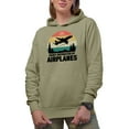 thumbnail image 1 of Retro Easily Distracted by Airplanes, Aircraft or Airplane Pilot, Airline Crew, Sand Hooded Sweatshirt or Hoodie, Large, 1 of 5