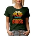 thumbnail image 1 of Retro Easily Distracted by Birds - Bird-Watcher, Birder or Bird-Watching Enthusiast, Military Green T-Shirt, Large, 1 of 5