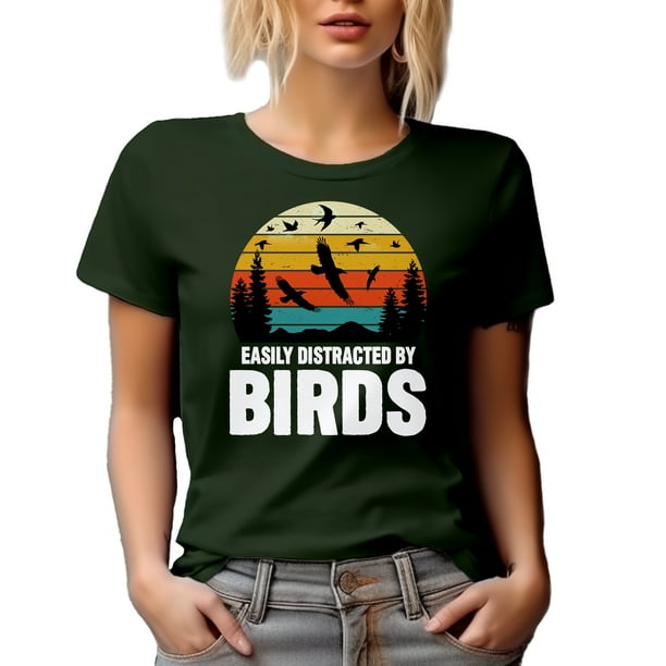 Easily Distracted By Birds T-Shirt Birdwatching Birding Easily Distracted By Birds T-Shirt Birdwatching Birding