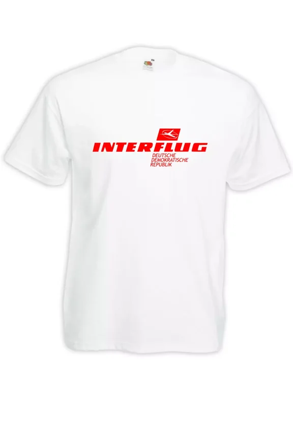 Retro East German Airline Men Graphic Design Everyday Casual T-Shirt