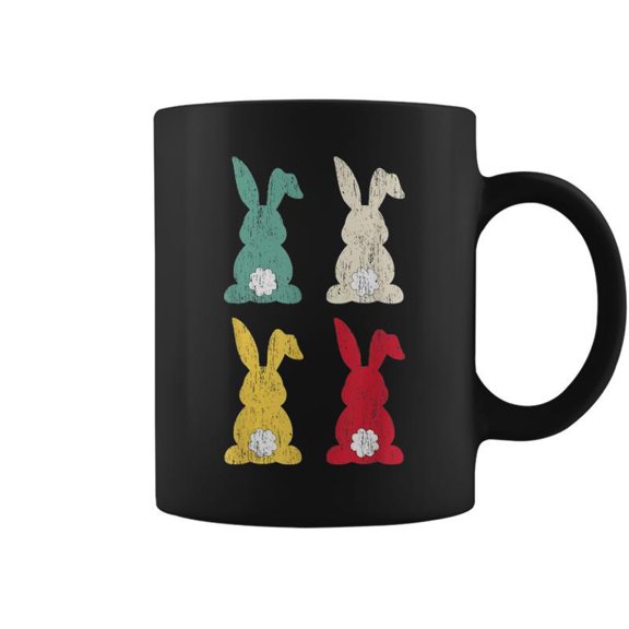 Retro Easter Bunny Colorful Rabbit Cute Happy Easter Coffee Mugs