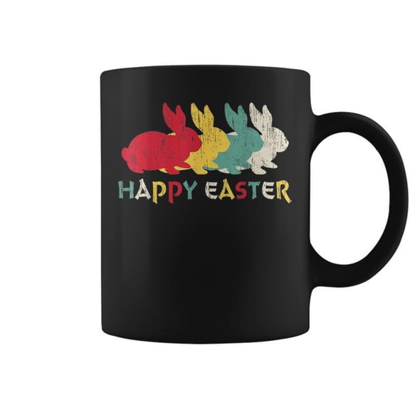 Retro Easter Bunny Colorful Rabbit Cute Happy Easter V2 Coffee Mugs