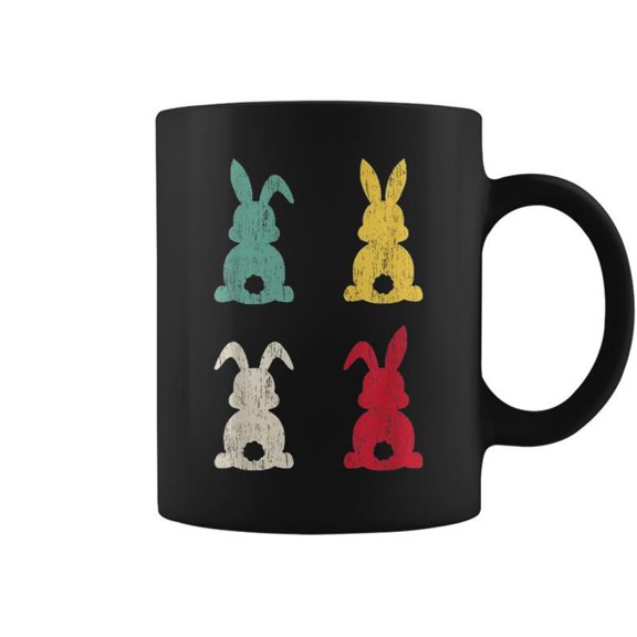 Retro Easter Bunny Cute Happy Easter Colorful Rabbit Coffee Mugs