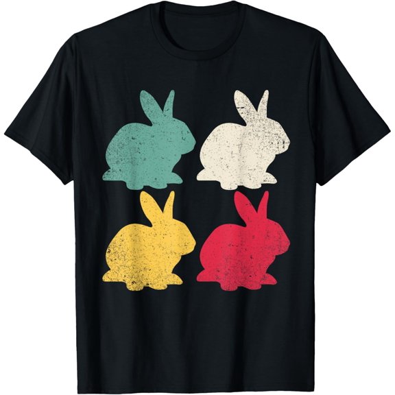 Retro Easter Bunny Rabbit Vintage Men Dad Kids Women Gift T-Shirt