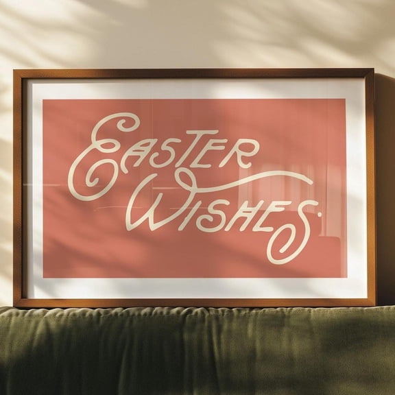 Retro Easter Greetings Print Easter Art Poster Kitchen Wall Art Easter Home Decor Spring Kitchen Decor Holiday Party Gift