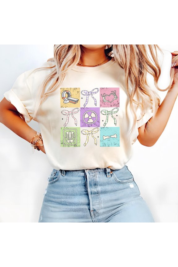 Retro Easter Radiology C T-Shirt, Cute Rad Tech Shirt, Radiology Crew Matching, Easter Gift For X-ray Tech