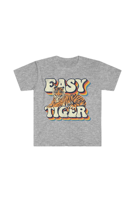 Retro Easy Tiger T-shirt Vintage Rainbow Tiger Lover Shirt Tiger Gift Ideas