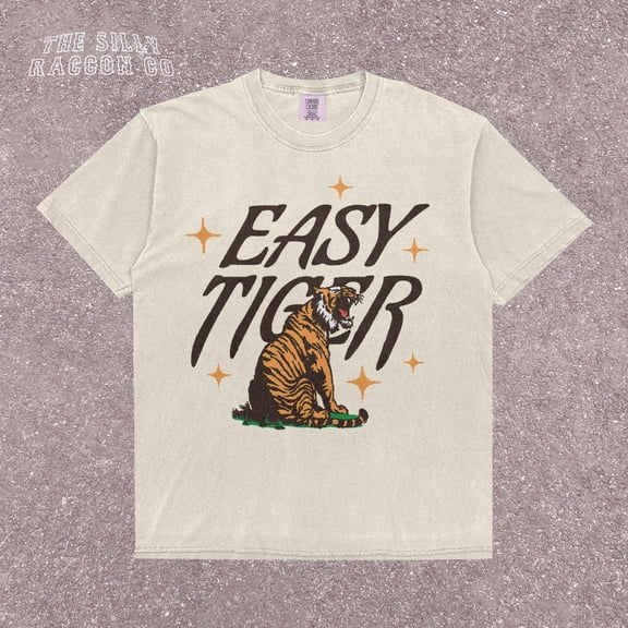 Retro Easy Tiger Y2K Shirt, Vintage Animal Tee, Graphic Shirt, Trendy Quote Tshirt, Retro Top SAND Unisex S-5XL Hot Trending Shirt, Vintage Birthday Gift