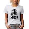 thumbnail image 1 of Retro Eat Sleep Climb Repeat, Rock Climber, White T-Shirt, Large, 1 of 5