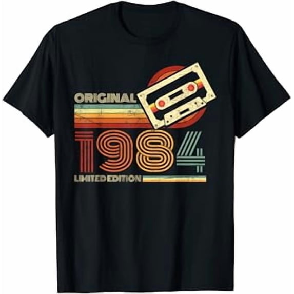 Retro Edition 1984 Cassette Tape 40th Birthday T-Shirt