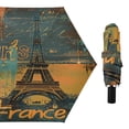 thumbnail image 1 of Retro Eifel Tower Compact Sun Umbrella Windproof Travel Umbrellas for Rain Strong Portable UV Protection, 1 of 8