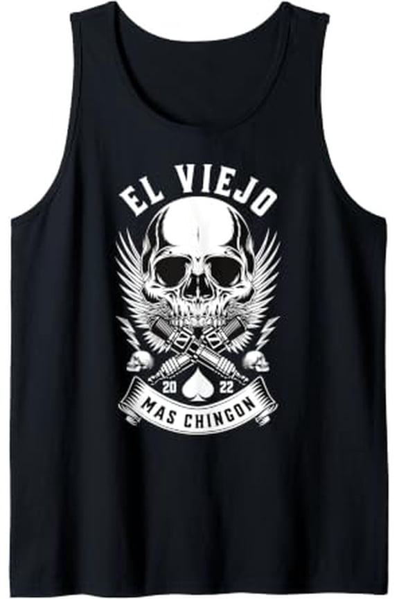 Retro El Viejo Mas Chingon Old Man Design Tank Top Size S-3XL