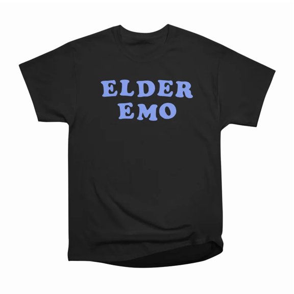 Retro Elder Emo Typography Blue T-Shirt Tee Gift For Him Merch For Her Apparel For Friend