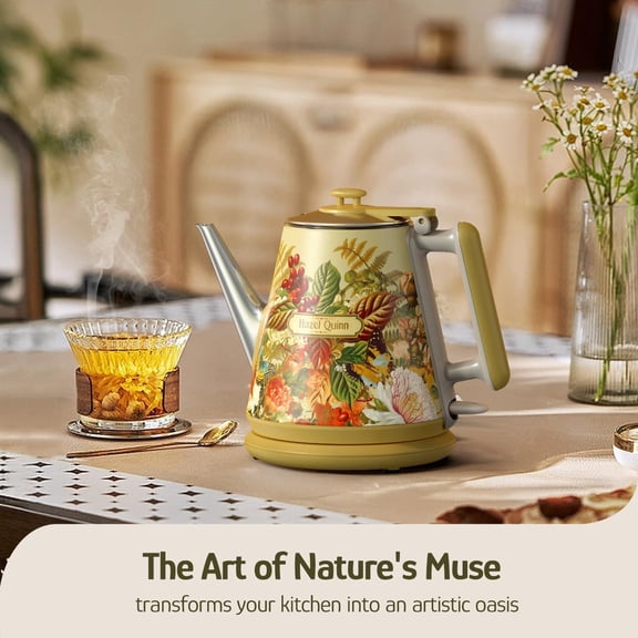 Retro Electric Kettle 1L - Double Wall Stainless Steel Fast Boil Cordless BPA-Free Auto Shut-Off for Tea Coffee