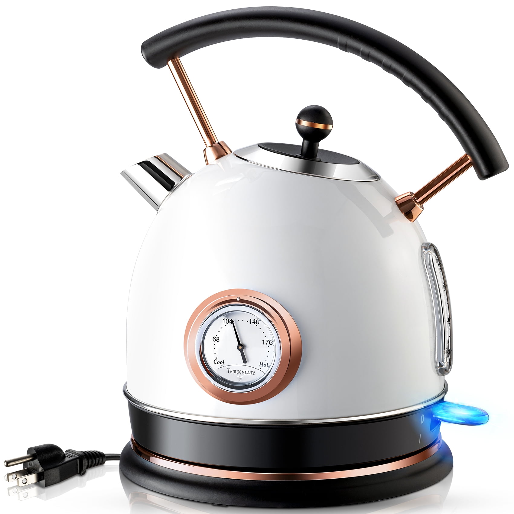 Ochine Electric Kettle Stainless Steel Tea Kettle Coffee Kettle Cordless  Hot Water Boiler Heater 1500W Fast Boil with Led Light, Auto Shut-Off and