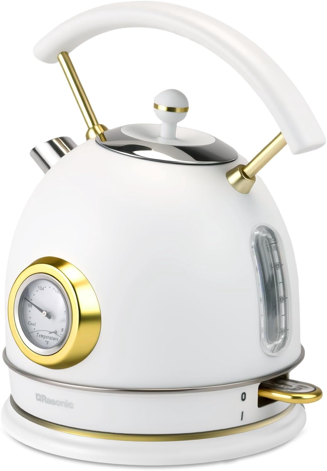 Waster Shut Off Sign Retro Electric Kettle Stainless Steel, 1.8L Tea Water Boiler, 1500W ...