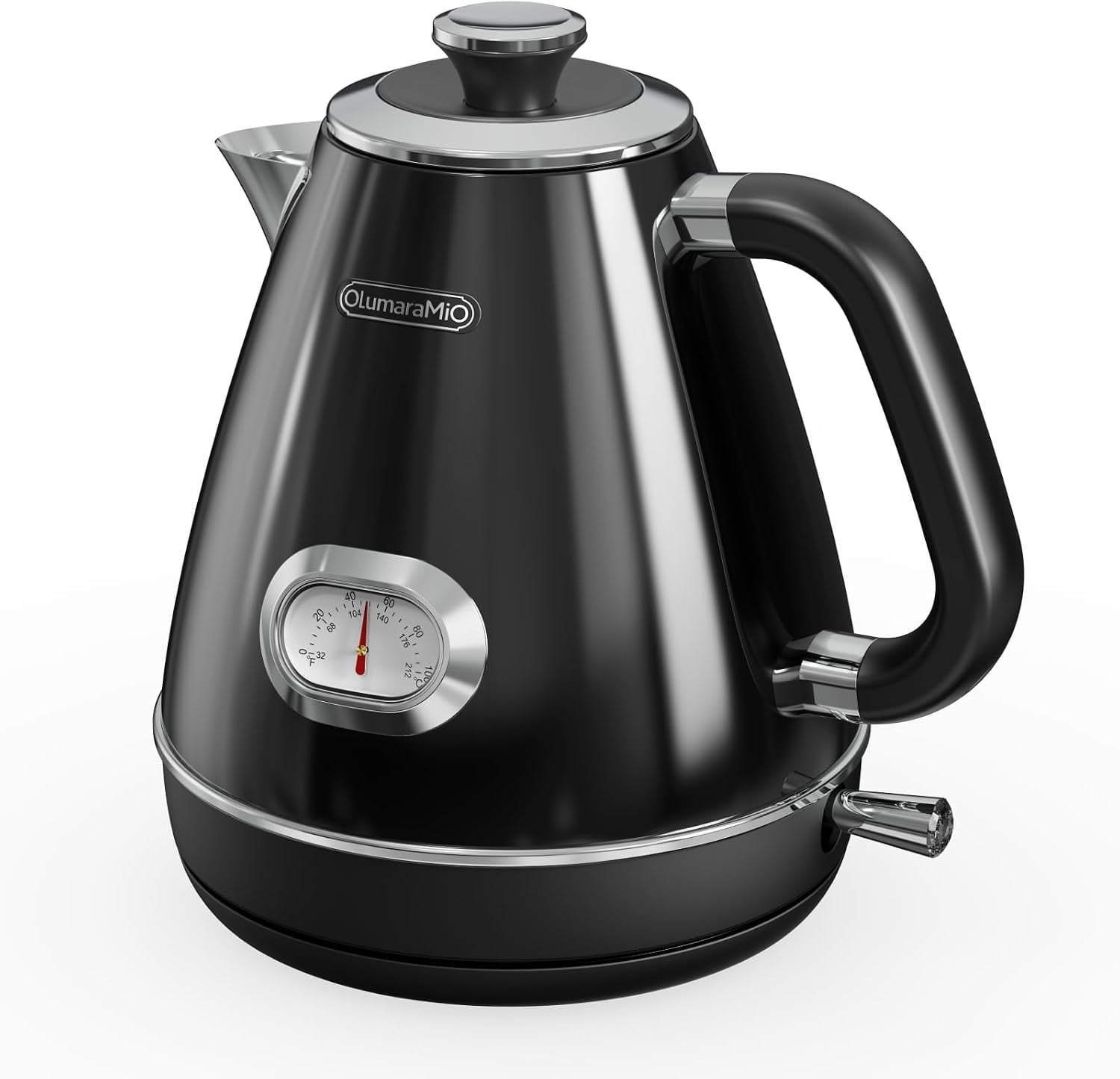 Waster Shut Off Sign Retro Electric Kettle with Thermometer, 1.7L Stainless Steel Hot Water ...