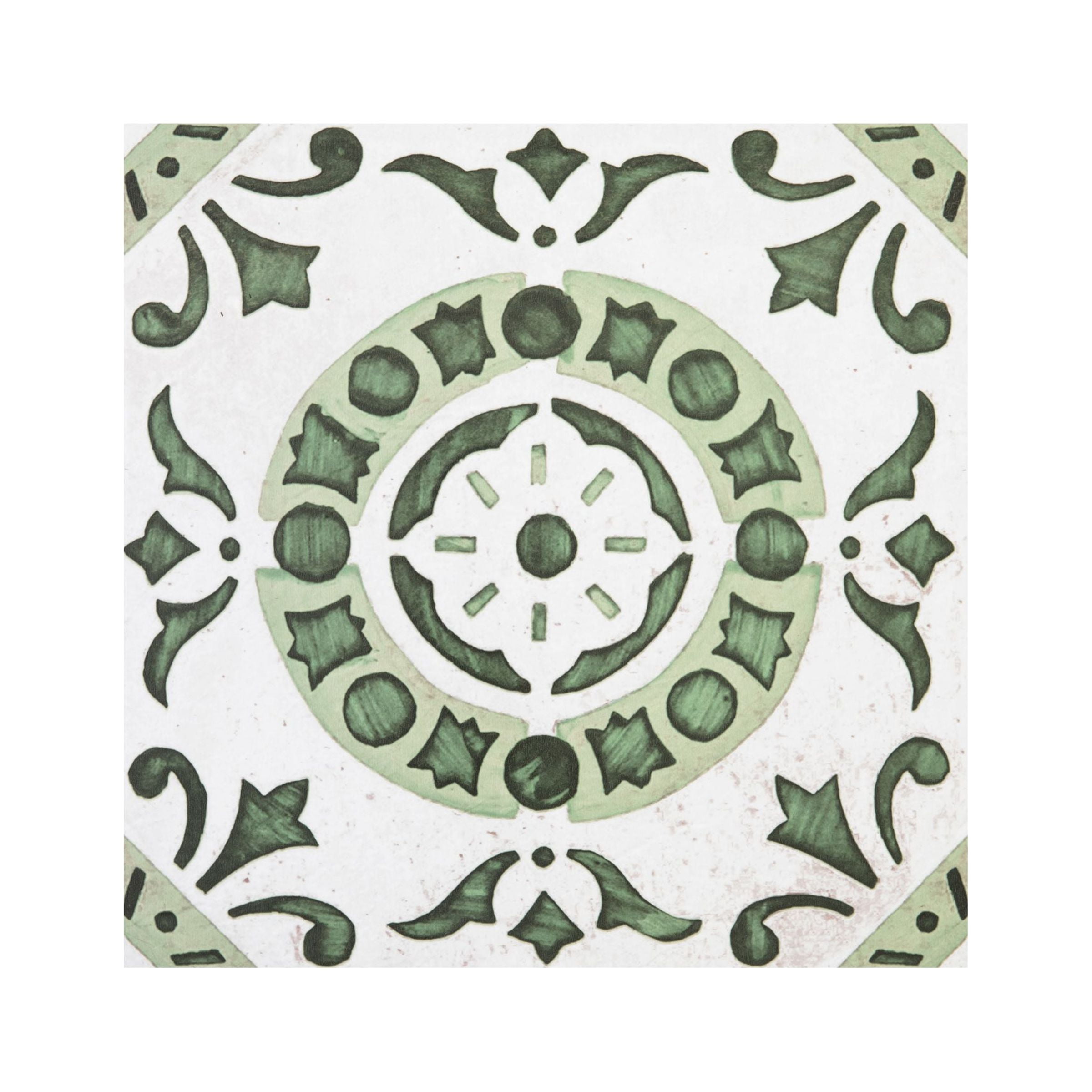 Retro Elegance 12x12 Self Adhesive Vinyl Floor Tile - Green Medallion - 20 Tiles/20 sq. ft.