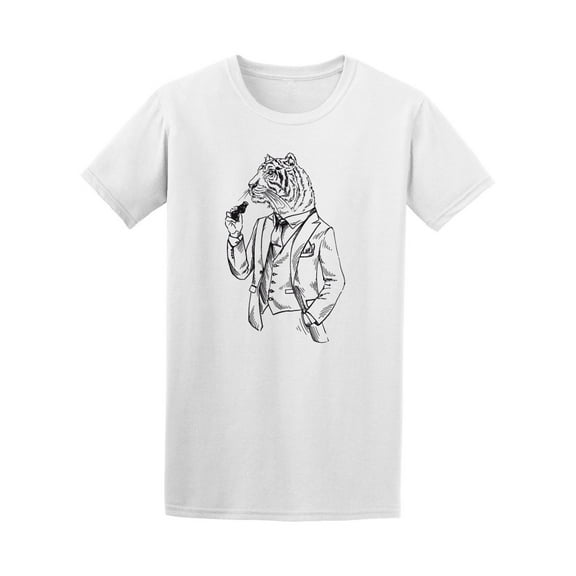 Retro Elegant Gentleman Tiger Tee Men's -Image by Shutterstock