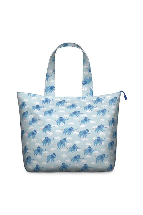 Retro Elephant Print Travel Bag for Women, Abstract Boho Style Weekender Duffel with Watercolor Flowers and Spiritual Pattern, Lightweight Carry-on for Daily Use