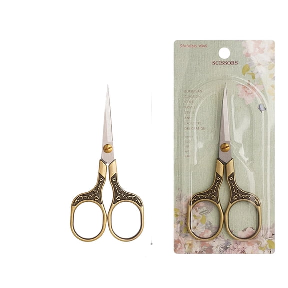 Retro Embroidery Scissors Classic Plum Blossom Design Stainless Steel Small Shears for Yarn Snipping Paper Art Academic Projects and Professional Tailoring