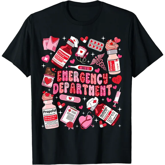 Retro Emergency Department ED ER Nurse Valentines Day Women T-Shirt, Unisex T-Shirt